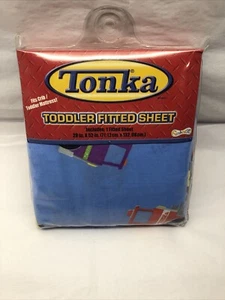 TONKA Big Trucks Crib/Toddler Bed Sheet-  1- fitted sheet Blue - Tonka Trucks - Picture 1 of 12