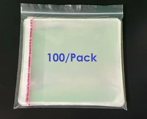 100/Pack RESEALABLE Plastic Clear Wrap Jewel Case CD Storage Sleeves 3 Mil - Picture 1 of 7