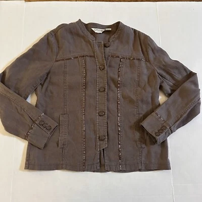 Chaqueta Orvis de lino marrón para mujer talla 14 Foto 1 de 4