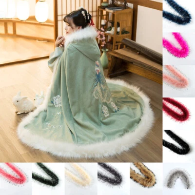 BUY_CLOTHING 1m Faux Fur Strips Fluffy Trim Trimming Ribbon DIY Sewing Clothes Hats Decor Acc