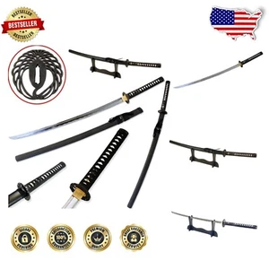 Exquisite 28-Inch Katana Sword - High Carbon Steel Blade with Wood Display Stand - Picture 1 of 11