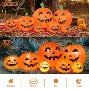 Zucca Gonfiabile Halloween, Decorazioni Halloween Gonfiabile da Esterno, LED 7Ft - Foto 1 di 10