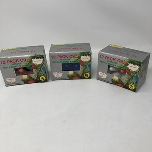 Vintage Christmas C9 1/4 Outdoor Replacement Lamp Bulbs Lights in Boxes Lot 34 - Picture 1 of 5