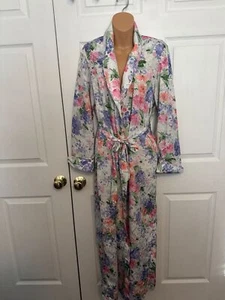 Vintage Mary McFadden Neiman Marcus Womens Long Floral Robe with Pockets - Bild 1 von 10