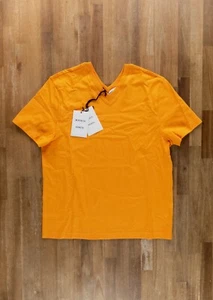 NO ADUANAS IMPUESTO BOTTEGA VENETA Sunrise naranja doble cuello en V algodón camiseta mediana - Imagen 1 de 8