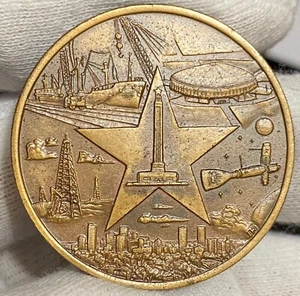 Medalla de bronce American Revolution bicentenario tema espacial Houston Texas - Imagen 1 de 2