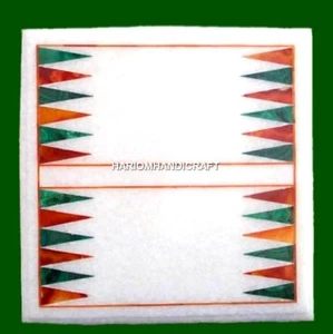 Marble Backgammon Play Game Inlaid Table Top Multi Stone Handicraft Decor H4340 - Picture 1 of 4