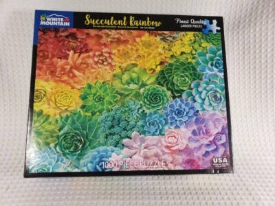 White Mountain Succulent Rainbow Jigsaw Puzzle 1000 Pieces - #1569  - Image 1 of 2