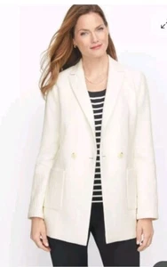 Blazer nuovo con etichette Talbots testurizzato doppiopetto bianco sporco Corpcore Boardchic taglia 18WP - Foto 1 di 13