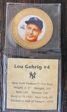 Baseball Hall Of Fame Series 2010 Medallion Collection LOU GEHRIG RARE MINT