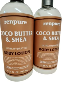 Renpure COCO BUTTER & SHEA Lotion, 24oz, Ultra Hydrating, Lot of 2 - Picture 1 of 5