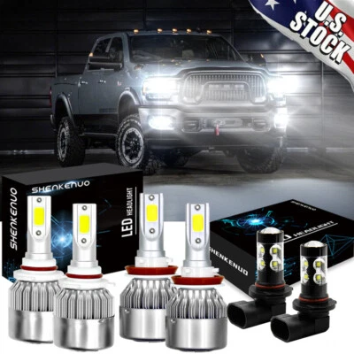 6X Faro LED COB + Luz antiniebla para Dodge Ram 1500 2500 3500 4500 5500 2009-2017 Foto 1 de 4