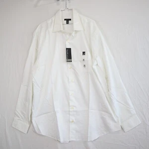 Van Heusen Shirt Mens XLT Tall 17.5-18 Non-Iron Button Up White Long Sleeve NWT - Picture 1 of 8