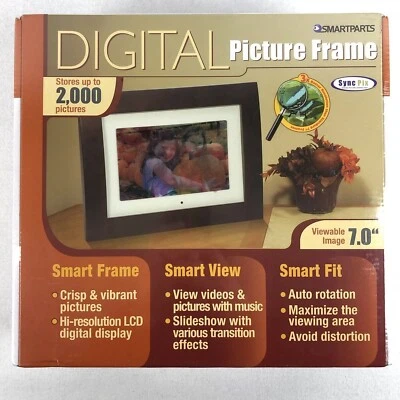 Smartparts SyncPix SPX7E 7" Digital Picture Frame Stores up to 2,000 picture - Image 1 of 4