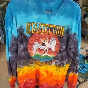 Led Zeppelin Icarus Tie-dye Long Sleeve Shirt US Tour 1975 Size L - Picture 1 of 3