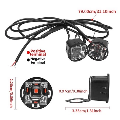 Motorcycle LED Caution Light 12V Red Blue Strobe Fit Car SUV and Truck - Image 1 of 4