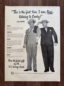 US Savings Bonds Print Ad Bob Hope Bing Crosby USA America Investment  - Picture 1 of 4
