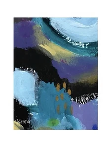 Aceo Painting Original Art by Kenna Abstract 2.5” X 3.5” - Picture 1 of 3
