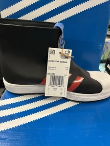 ADIDAS Superstar 360 Rain Boot J 'Black Bright Red' S23967 Kids shoes Size 2K - Picture 1 of 5