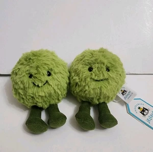 Jellycat Mushy Peas Plush Soft Toy Amuseables Fish Chips Green London New - Picture 1 of 6