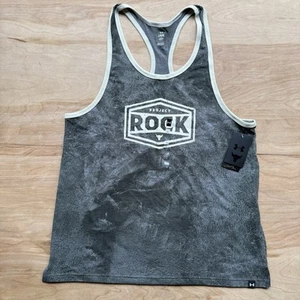 NWT Under Armour Men's Sz M Project Rock Tools Of The Trade Racer Tank Gray - Picture 1 of 6