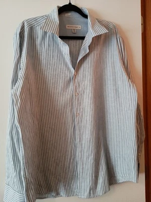 Camisa de vestir Pronto Uomo a rayas para hombre talla XL azul Foto 1 de 4