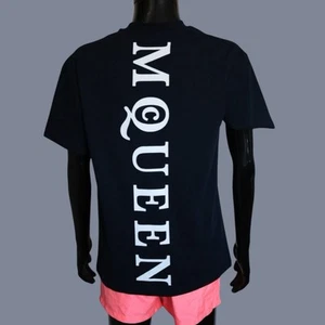 Aleksander Mcqueen Dark Blue Cotton T-Shirt - Picture 1 of 2