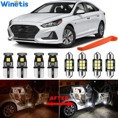 Kit de luces interiores LED para Hyundai Sonata 2011-2019 bombillas domo (se adapta sin techo solar) Foto 1 de 4