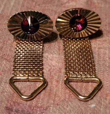 Gemelos Vintage Malla Rivoli Iridiscente Tono Dorado Envolvente Facetado Para Hombre... Foto 1 de 4