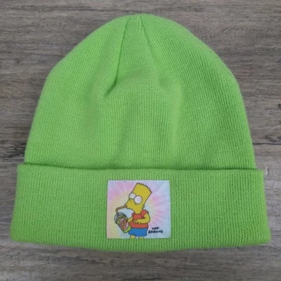 The Simpsons Bart Squishee Neon Lime Green Beanie Winter Cap Hat by Mad Engine - Image 1 of 3
