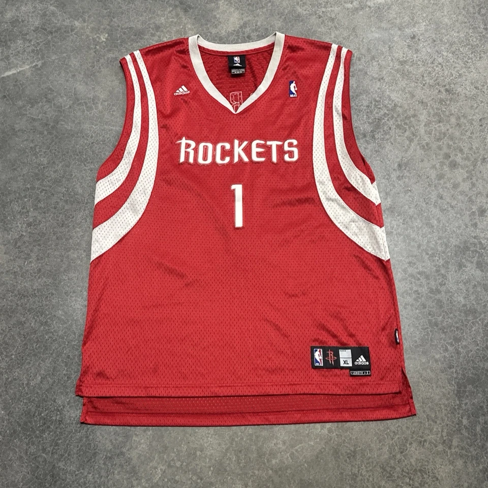 Camiseta Tracy McGrady Para Hombre XL Houston Rockets #1 Baloncesto Roja Adidas NBA Foto 1 de 4