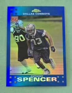 2007 Topps Chrome ANTHONY SPENCER Rookie Blue Refractor #234 Dallas Cowboys RC - Picture 1 of 2