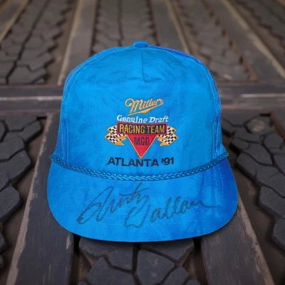De colección 1991 Miller Genuino Draft Racing Nylon Snapback Sombrero Rusty Wallace Automático Foto 1 de 4