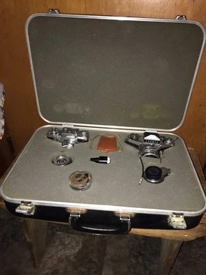 2 件老式相机套装蔡司 Ikon Contax Exakta 保护壳镜头额外未经测试 1930 年代 — 第 1/4 张图片