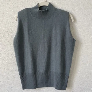 Quince Mongolian Cashmere Padded Shoulder Sweater Tank Dusty Blue Size XS Luxury - Picture 1 of 6