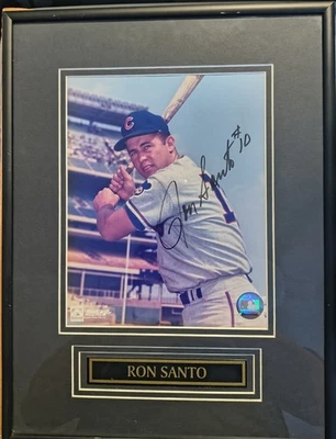 Chicago Cubs Hall of Famers Billy Williams & Ron Santo Autographed Frame Photos - Image 1 of 3