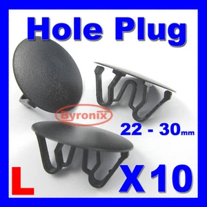 HOLE PLUGS PLASTIC BLANKING GROMMET TRIM SNAP IN CLIPS KIT CAR BOAT BIKE BLACK L - Picture 1 of 1