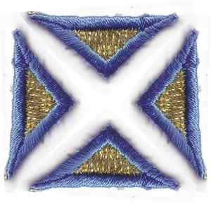 Lot 4 Gold Blue Triangle Embroidery Patch - Picture 1 of 1