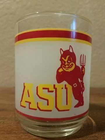 ASU Arizona State University Sun Devils Mobil Oil Gas Advertisement Glass Promo Cover