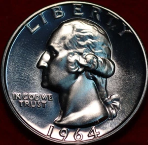 ๐บ๐ธ Uncirculated Proof 1964 Philadelphia Mint Silver Washington Quarter USA - Picture 1 of 2