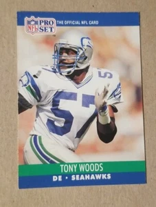 1990 Pro Set Football Card #651 Tony Woods - Seattle Seahawks - Picture 1 of 2