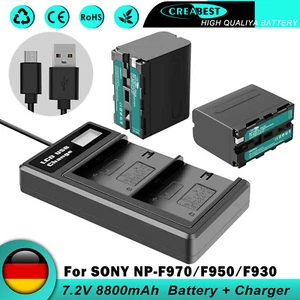 2x 8800mAh NP-F970 BATTERY + charger for Sony NP-F960 NP-F930 NP-F950 NP-F990 - Picture 1 of 24