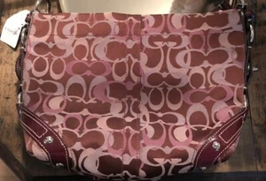 NEU MIT ETIKETT $ 348 WEINROT LACKLEDER COACH CARLY SIGNATUR HANDTASCHE BRANDNEU SELTENER FUND - Bild 1 von 7