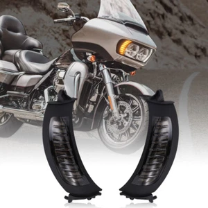 LED Headlight Fairing Vent Side Turn Signal & DRL For Road Glide 2015-2023 New - Picture 1 of 12