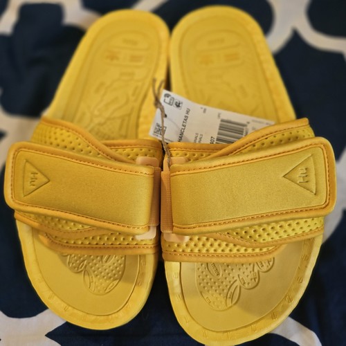 NUOVI sandali gialli Pharrell Wlliams x Adidas Chancletas HU taglia bambino 4 W 6