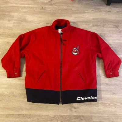 Vtg Identity Cleveland Indians 3XL Wool Blend Varsity Jacket MLB USA Chief Wahoo - Image 1 of 4