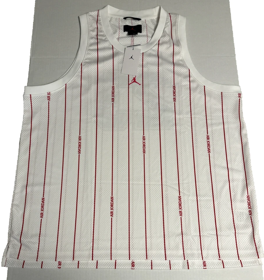 Michael Jordan Jersey Jumpman Mens 3XL White Red Pinstripe DM1380-100
