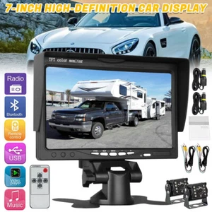 2K Car Parking Reversing Camera + 7" LCD Rear View Monitor Kit For Truck Bus Van - Picture 1 of 15