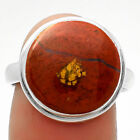 Natural Red Moss Agate 925 Sterling Silver Ring s.8 Jewelry R-1156