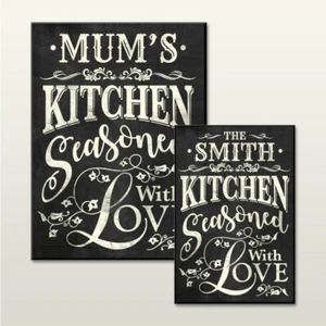 Personalised Kitchen Sign, Chalkboard Style, Wooden Plaque, Gift for New Home - Picture 1 of 7